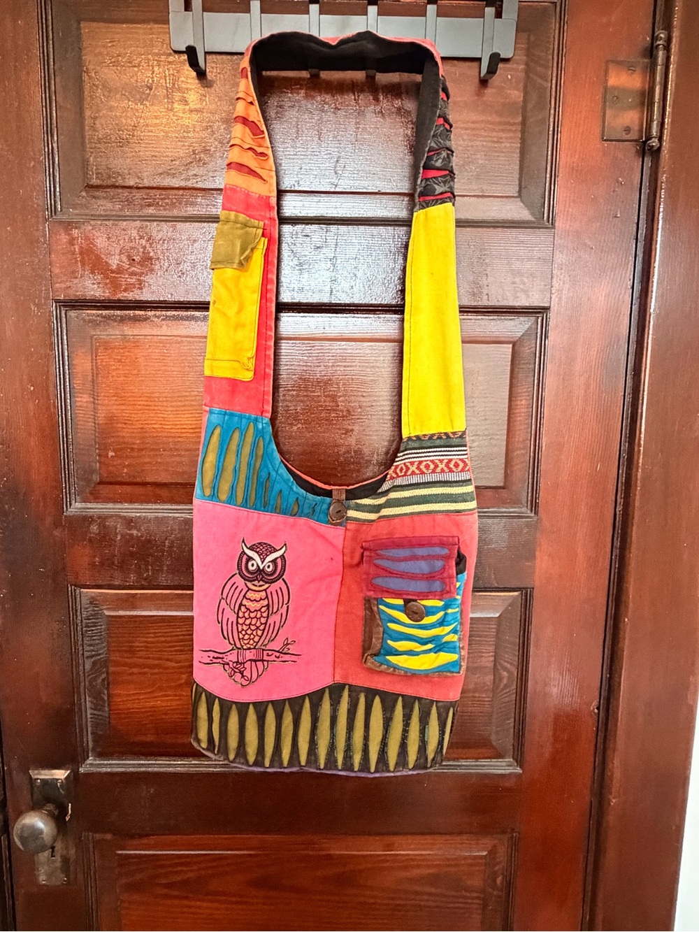 Colorful Owl Patchwork Shoulder Bag - Multi-Color